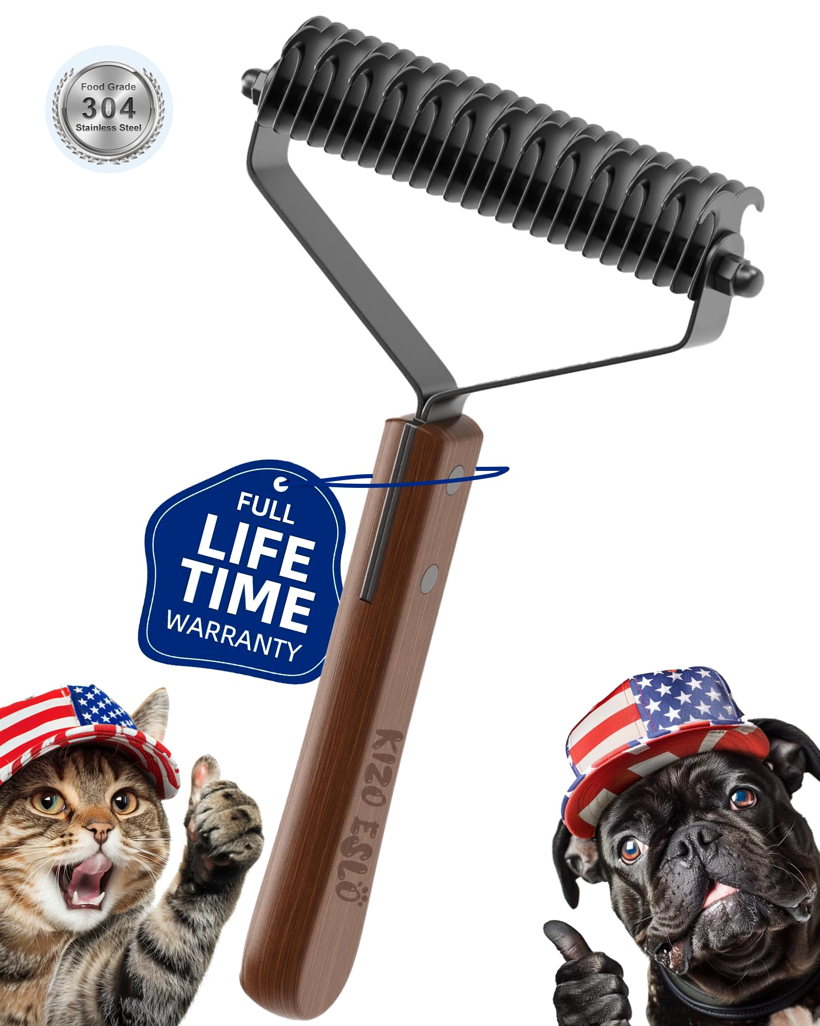 Extra Large 2-Sided Undercoat Rake for Dogs