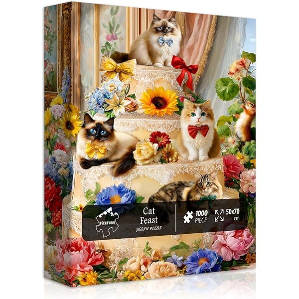 Amazon.com: Clementoni Gattino Rosso Ginger Cat in Flowers 500