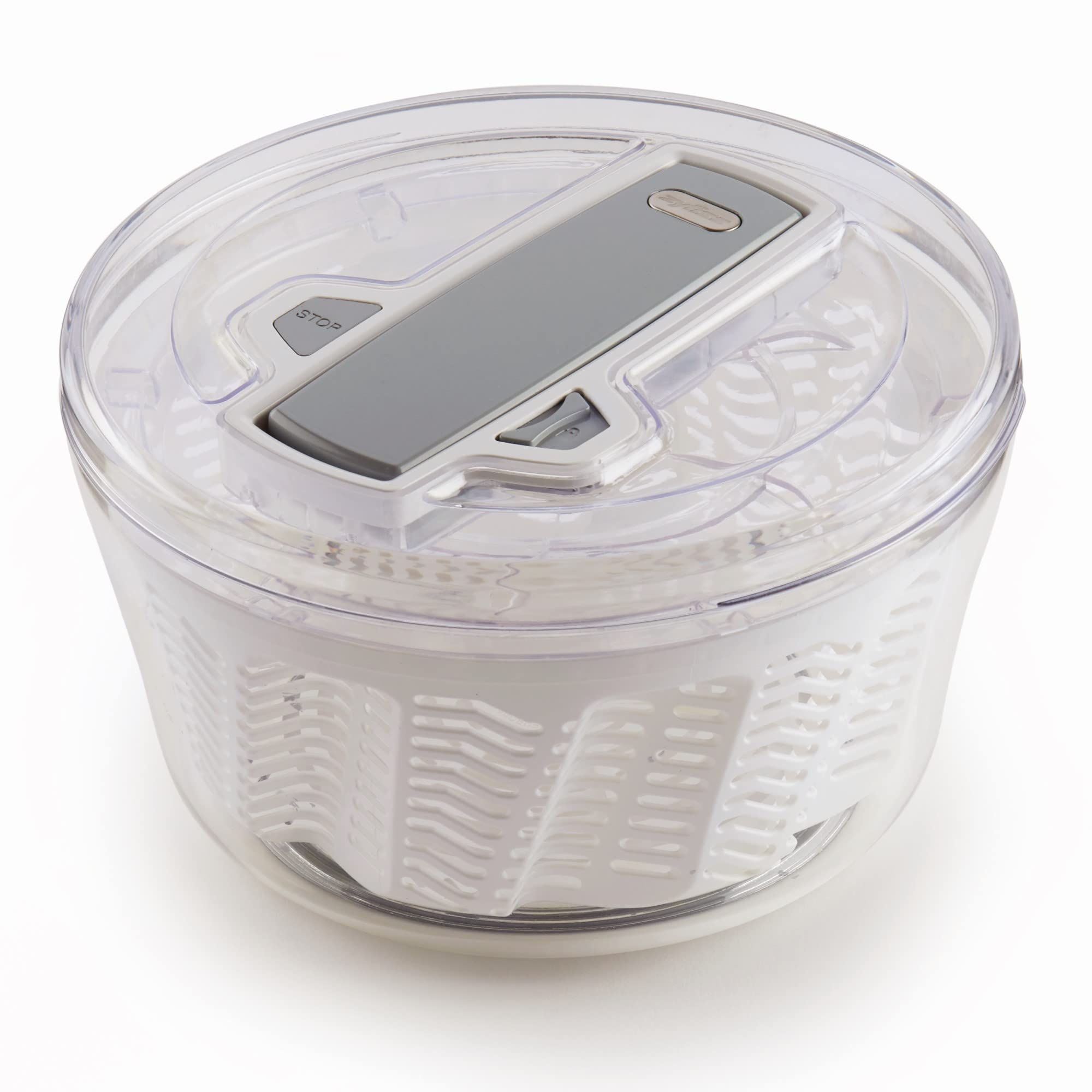 Zyliss Swift Dry Salad Spinner, Large 6L Capacity, Plastic, White, Unique AquaVent™/One-Handed Fast Pump Action/Quick Brake/Non-Slip Base/Easy Cleaning