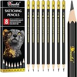 Drawlish Sketching Pencils Set of 8 B, 2B, 4B, 6B, 8B, HB, 2H, 4H view 1