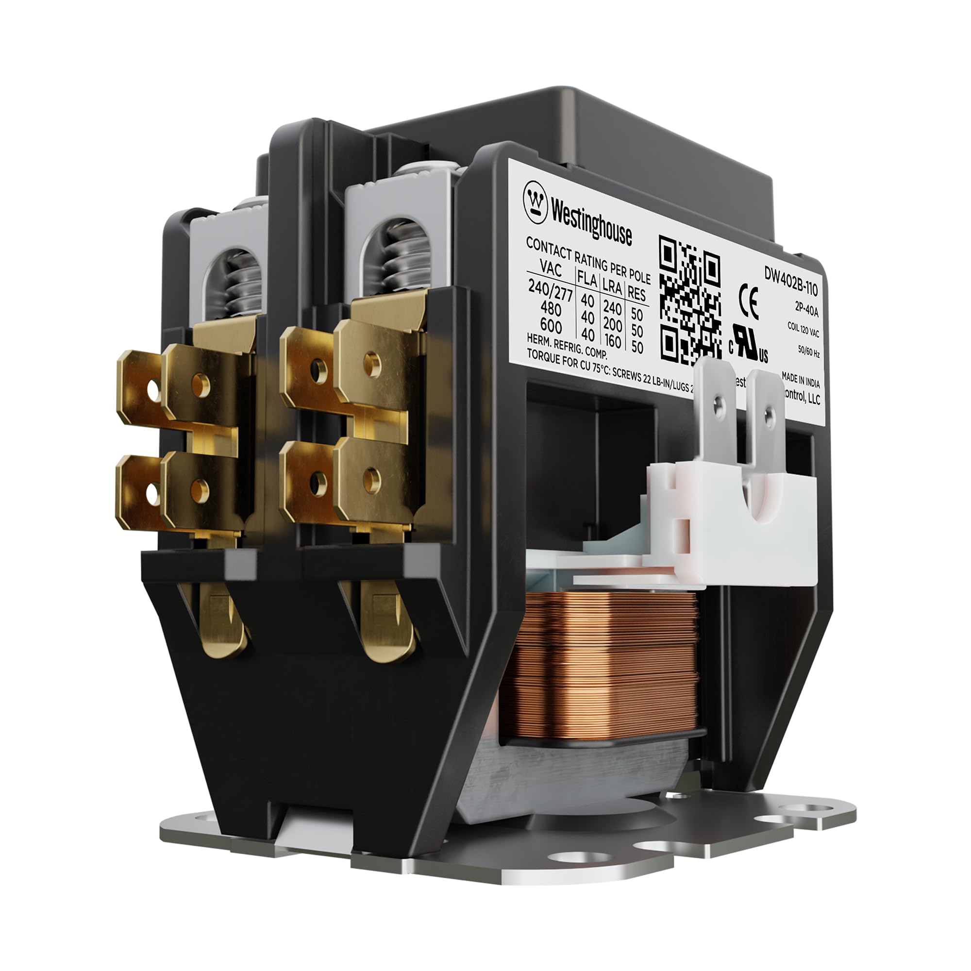 Mua HVAC Contactor, 2 Pole, 40 Amp, 120V Coil, Line & Load Lugs, A2L ...