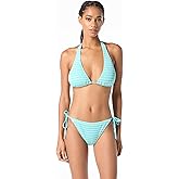 Michael Kors Womens Monotone Textured Stripe Bikini Top