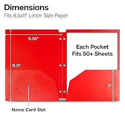 Dunwell Plastic 2-Pocket Folders for 3-Ring