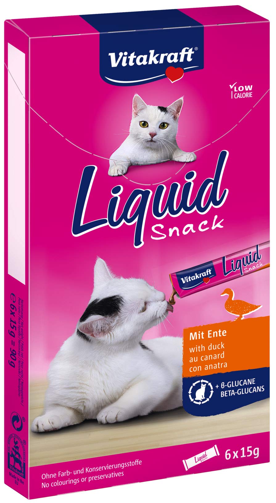 VITAKRAFT SNACKS PISICA LIQUID RATA/BETA GLUCAN 6X15 G- Buy Online 