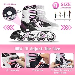 Nattork Roller Skates for Girls with Full Light up