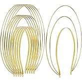 Lawie Gold Metal Queen Goddess Angel Halo Crown Headband Hairbands Tiara Hair Hoops DIY Craft Bands Headpieces Party Cosplay Costume Hair Accessories (6 Pack of 3 Layer)