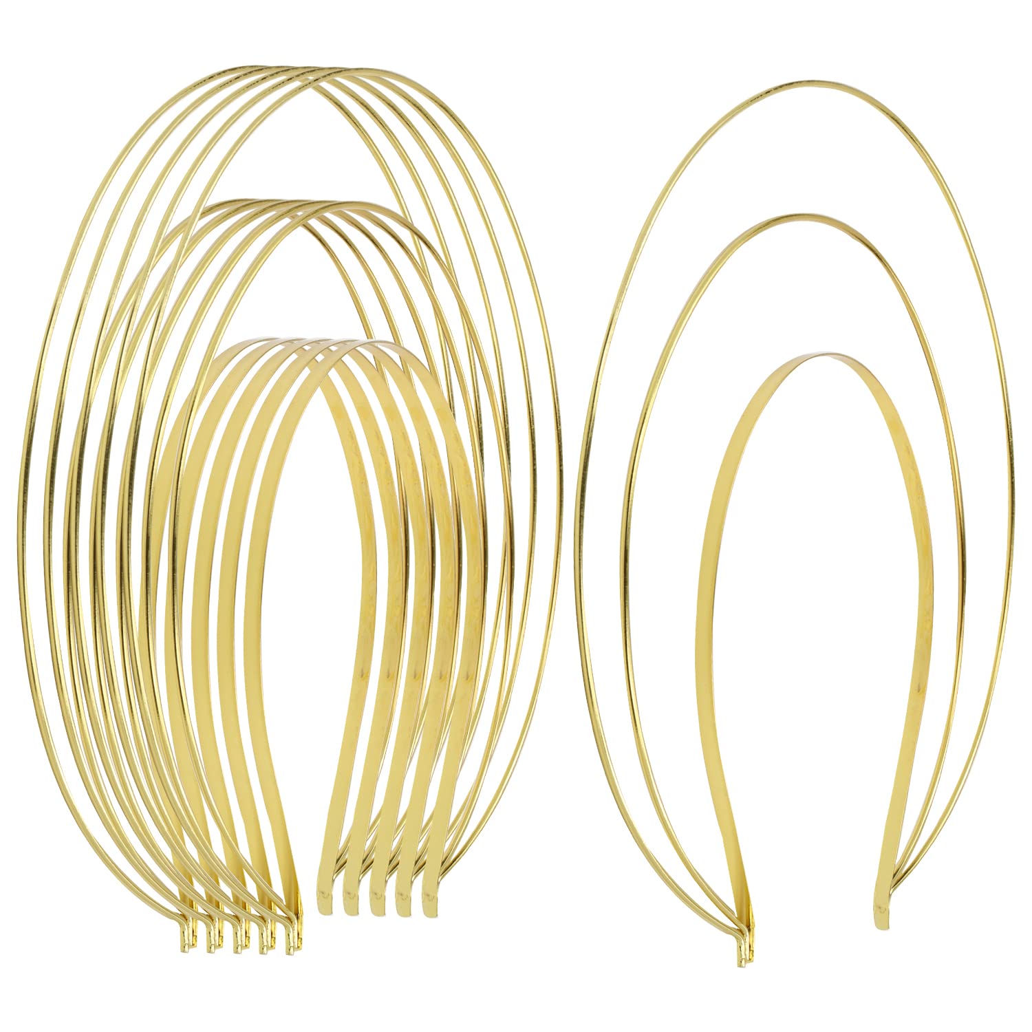 Gold Metal Queen Goddess Angel Halo Crown Headband Hairbands Tiara Hair Hoops DIY Craft Bands Headpieces Party Cosplay Costume Hair Accessories (6 Pack of 3 Layer)