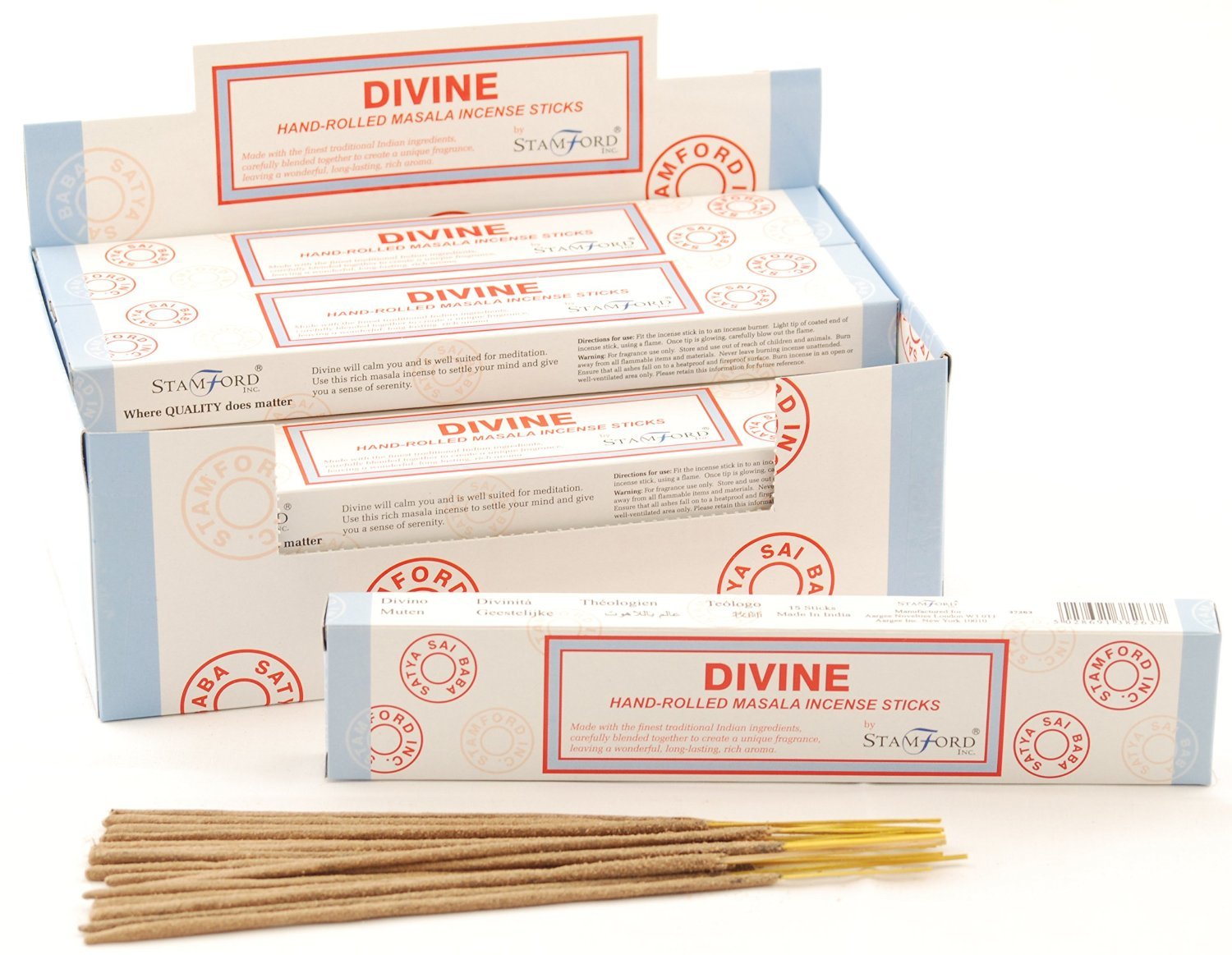 Stamford 37263 Divine Masala Incense, 15 Sticks x 12 Packs