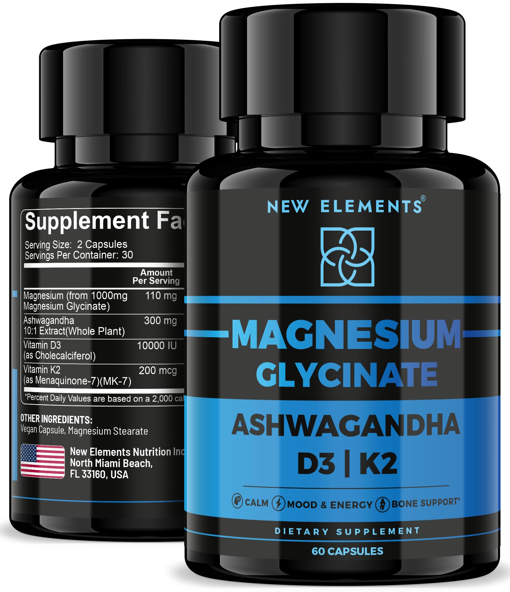 Magnesium Glycinate Ashwagandha D3 & K2