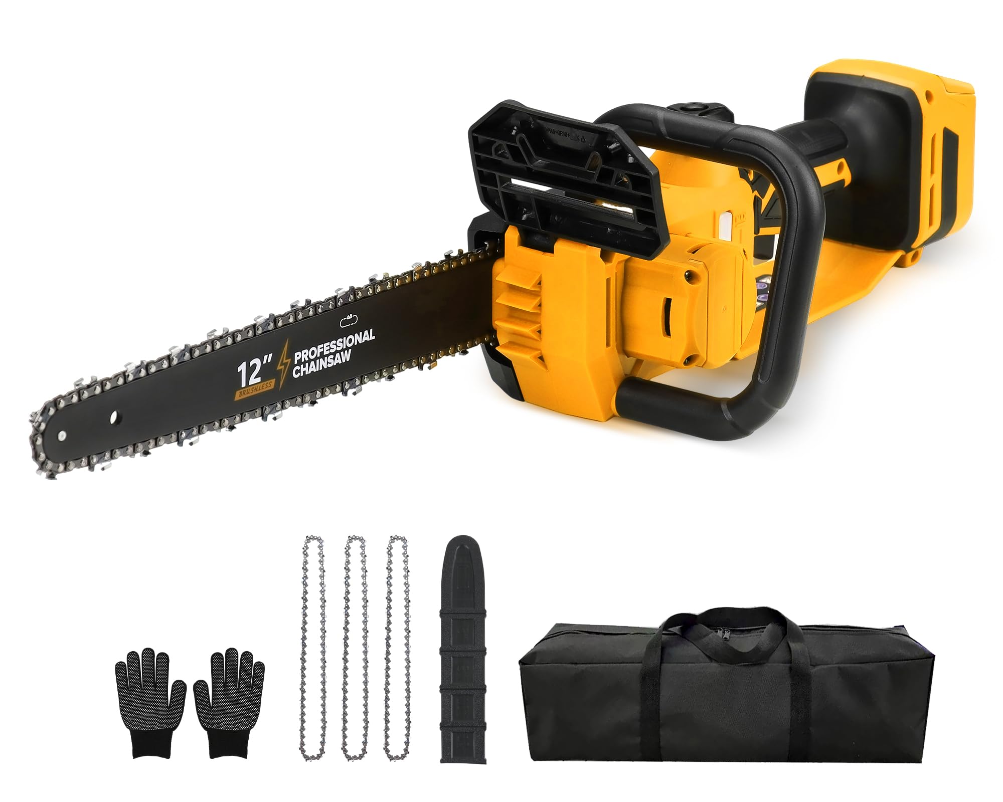 Photo 1 of Brushless Electric Chainsaw 12" Cordless Tool Only for Dewalt 20V/60V Battery with Auto Oiler & Security Lock, for Tree Saw Trimming and Branch Wood Cutting (Tool Only)