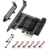 MZHOU PCIe SATA Card 6 Port, 6Gbps SATA 3.0 PCIe