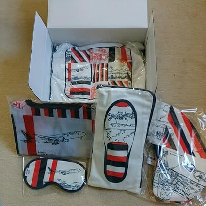 Amazon 当選品 エールフランス航空機内グッズ オランジーナキャンペーン 機内アメニティ アイマスク スリッパブランケット首枕エコバッグ ネックピロー オンライン通販