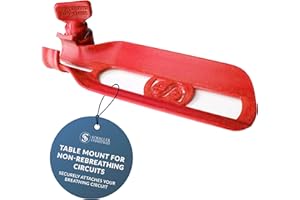 S I Dental Veterinary Table Mount for Non-Rebreathing Circuits, with Quick Clamp - Supports Anesthesia Bag, Veterinary Equipment, Vet Dentistry, Dental Patient Bags, Jackson Rees Compatible- Red