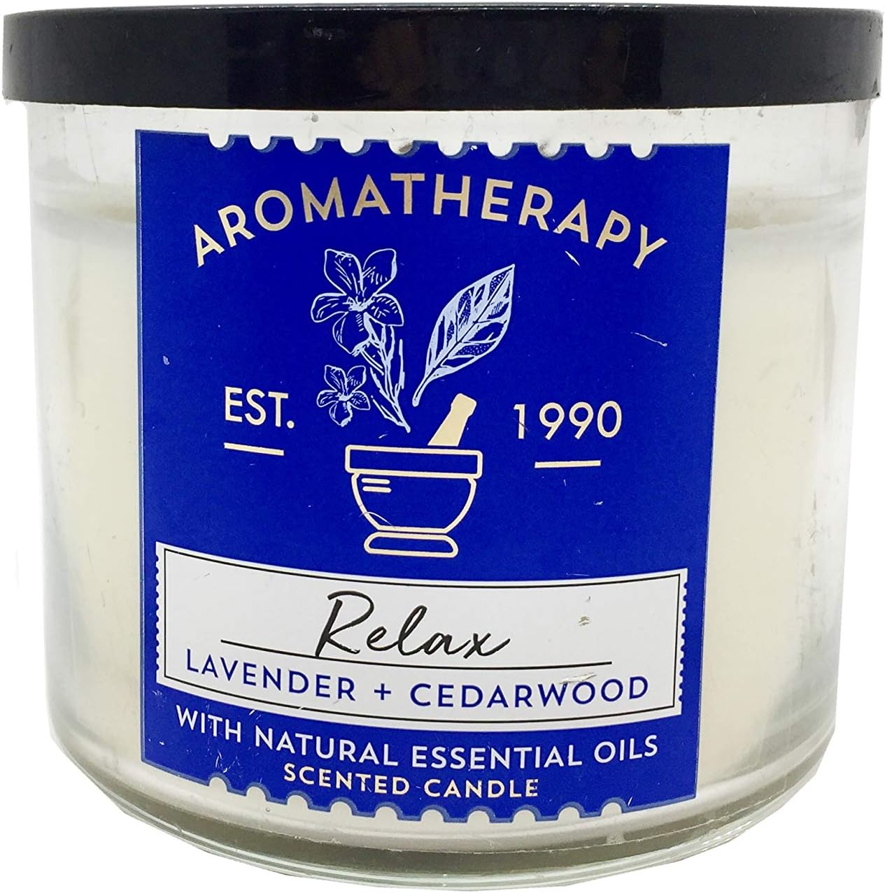 Bath & Body Works 3 Wick Candle - Relax - Lavender & Cedarwood Aromatherapy Scented Candle: Home & Kitchen
