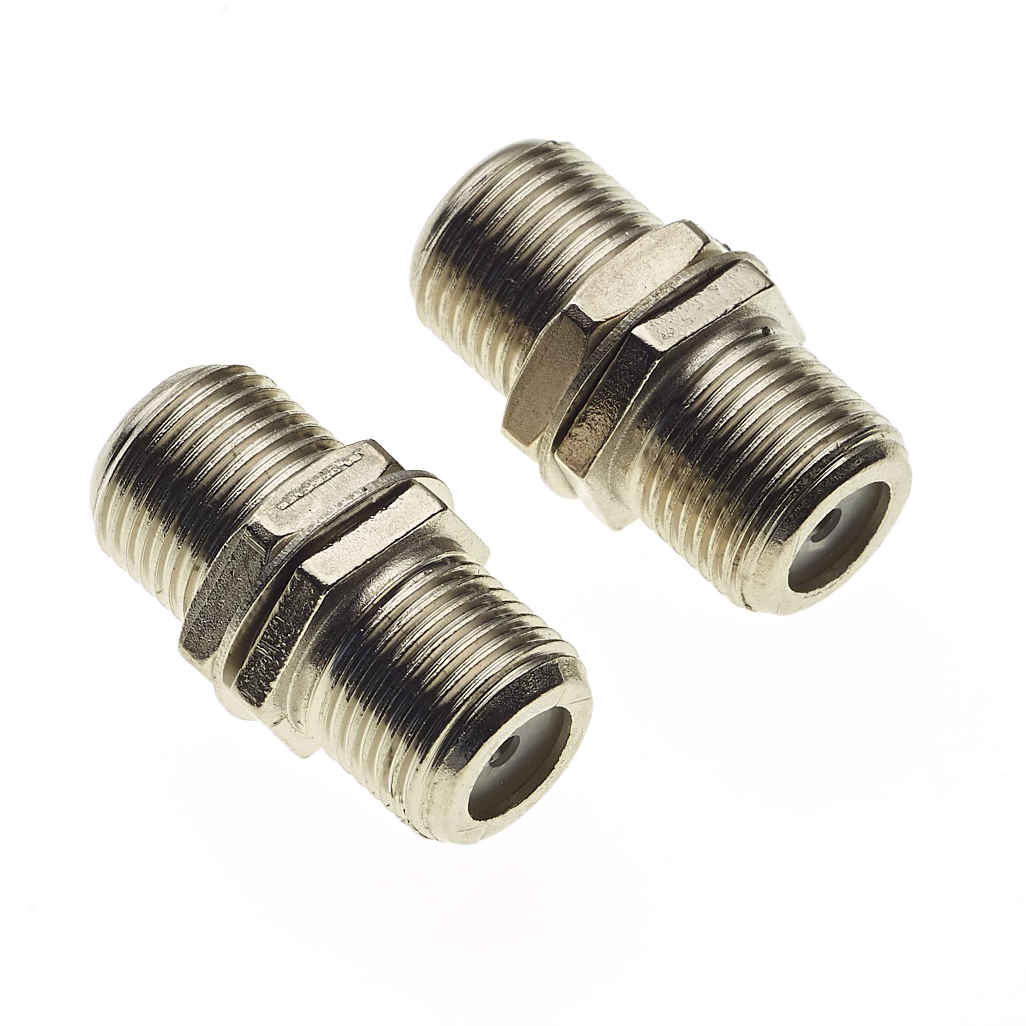 Keple RF Coaxial Cable Coupler, Pack of 2 - F Type Socket To F Type Socket Adapter, Female Barrel Zinc Body Connectors, Connector for Scanner, Camera, RF Radio Antenna and Video Applications