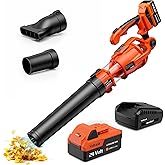VOLTASK 24V Cordless Leaf Blower with Adjustable Handle, 450 CFM/120 MPH High Speed Battery Blower, Lightweight Snow Blower w