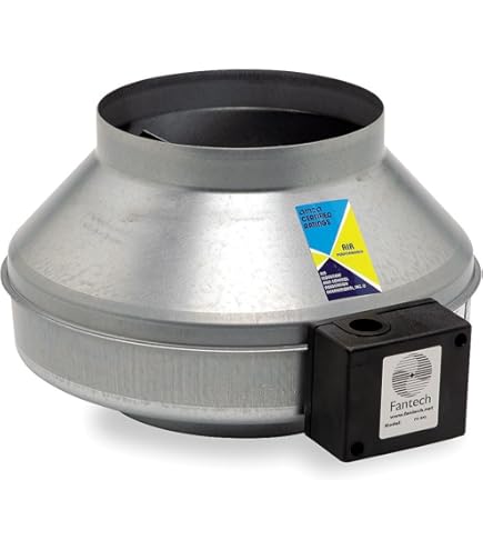 Fantech FG 6M Inline Centrifugal Duct Fan, Metal Housing