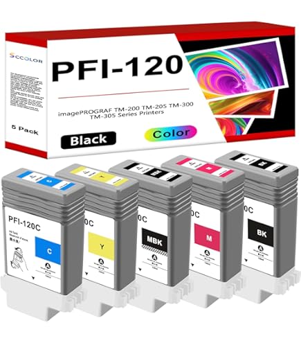 キャノン純正インクPFI-１２０C、MBK、BK、Y・１２１M Amazon.com: Canon PFI-120 130ml Ink Tank 6-Pack PFI-120MBK's