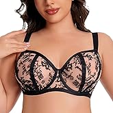 TESOON Plus Size Natural Lifting Bra for Women Breathable Mesh Underwire Full Coverage Seamless Lingerie