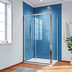Puerta de cristal corrediza para baño/ducha, pantalla de cubículo