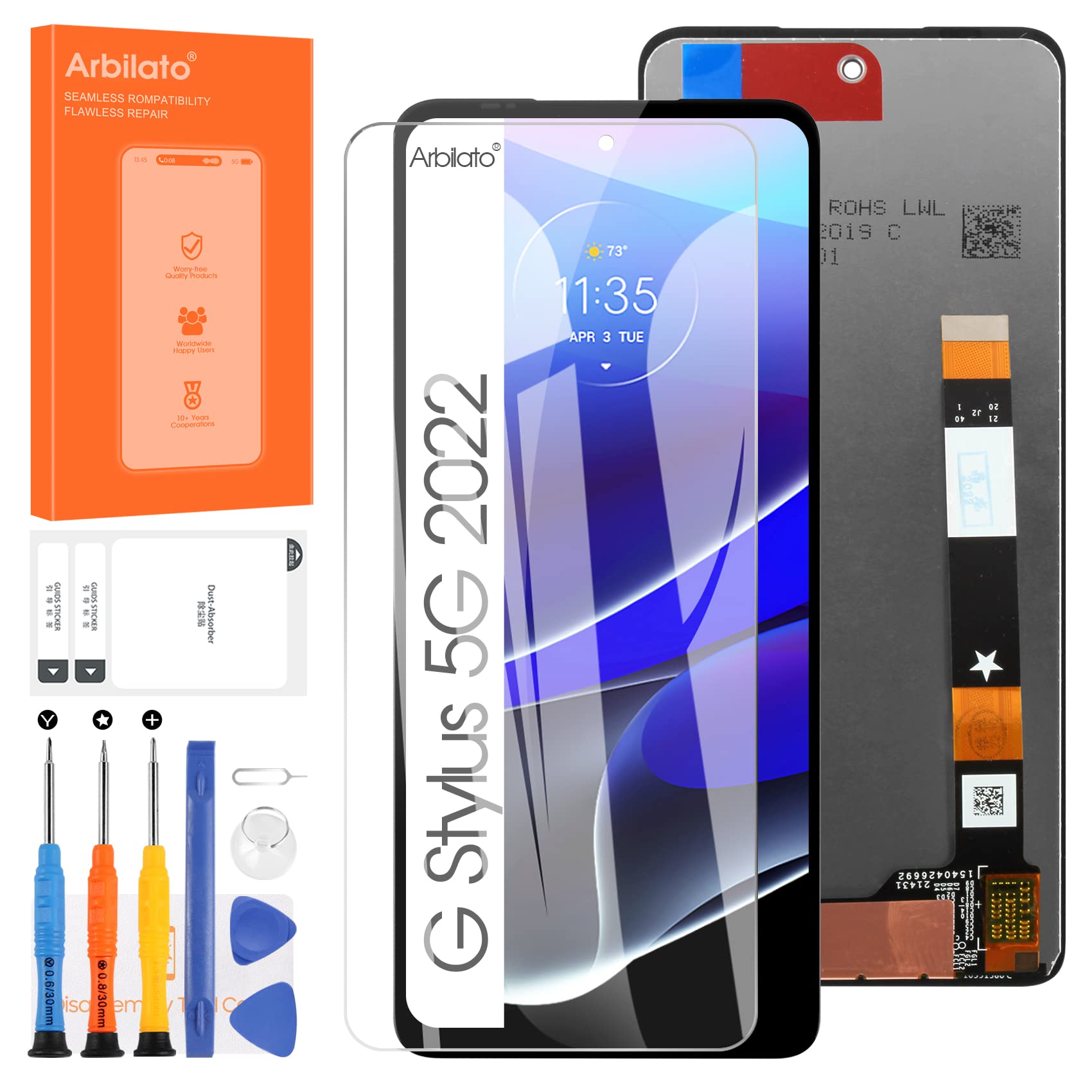 Photo 1 of Screen for Motorola Moto G Stylus 5G 2022 Screen Replacement for Moto XT2215 LCD Screen XT2215-1,XT2215-4,XT2215DL Touch Display Digitizer Assembly Repair Parts?Black