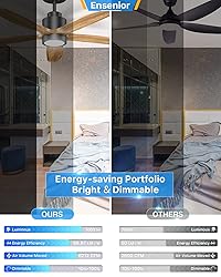 Ensenior 52” Ceiling Fan with Light Remote