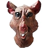 Rat Splinter Mask Scar Rat Head Latex Animal Mask - Full Head Monster Mouse Novelty Halloween Costume