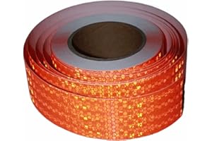 tuyrchu Reflective Tape Orange 2 in X 66 FT for Cars, Waterproof High Visibility Warning Safety Adhesive Tape, Outdoor Reflective-Stickers,External Accessories Safety conspicuous.
