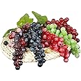 5 Bunches Artificial Grapes, Realistic Simulation Lifelike Rubber Grapes Clusters Fake Grape Bundles Decorative Grapes Hanging Ornaments Photography Bowl Prop Food Ornaments Kitchen Centerpiece Décor