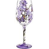 Enesco Designs by Lolita Butterfly Jubilee Hand-Painted Artisan Wine Glass, 15 Ounce, Multicolor
