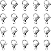 Shapenty 13mm Stainless Steel Lobster Claw Clasps Fastener Hook Connector for Necklace Bracelet Jewelry Finding Making Key Ring Keychain Bag Purse Hanging Charms Accessories Ornaments Craft (20)