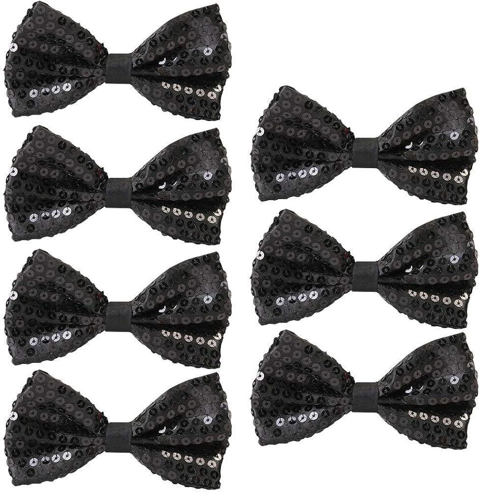 Sequins Bow Tie 7 Pack Adjustable Unisex Bow Tie One Size Fits Most