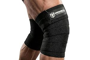 Knee Wraps (1 Pair) - 80" Elastic Knee and Elbow Support & Compression - For Weightlifting, Powerlifting, Fitness, WODs & Gym