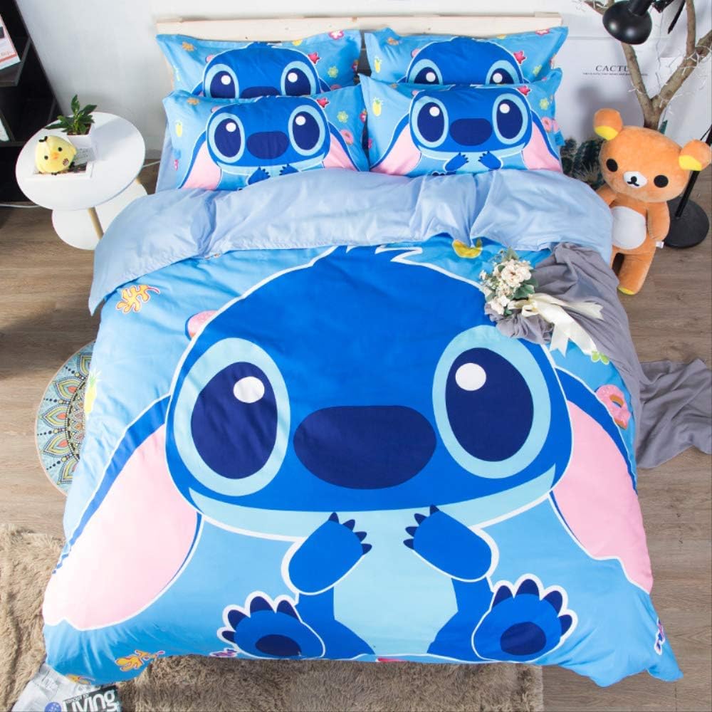 DDGDNN Household four-piece bed with polyester polyester quilt cover Stitch 1.2m (4 feet) bed sheet