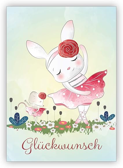 Biglietti Di Auguri Di Compleanno Set Da 5 Pezzi Dolce Ballerina Biglietto Di Auguri Con Coniglio Danzante E Mouse Congratulazioni Per Compleanno Esami Laurea Amazon It Cancelleria E Prodotti Per Ufficio