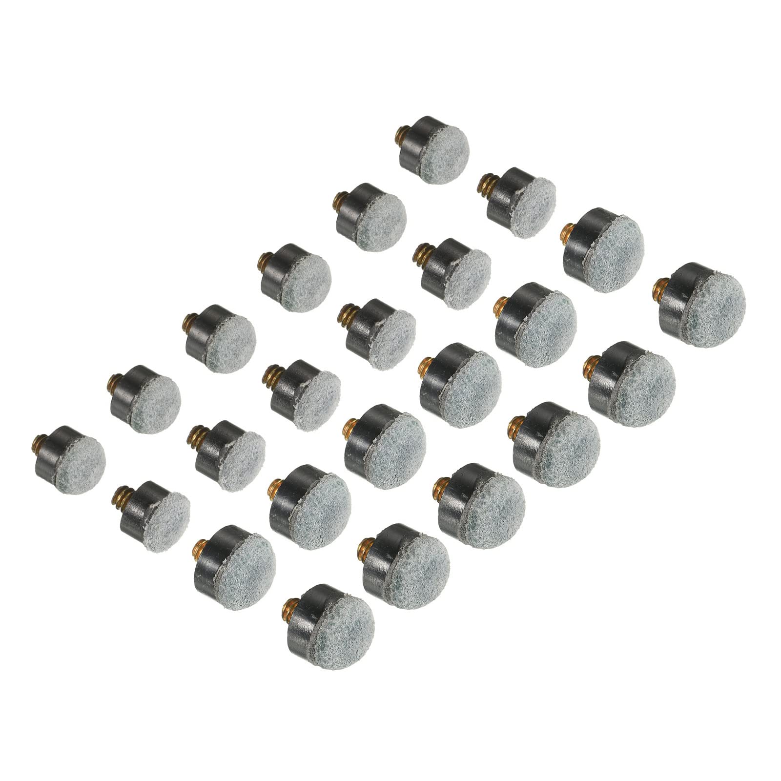 PATIKIL Screw-on Pool Cue Tips, 24 Pcs 10/11/12/13mm Billiard Cue Tips Snooker Pool Stick Tips Replacement Accessories, Grey