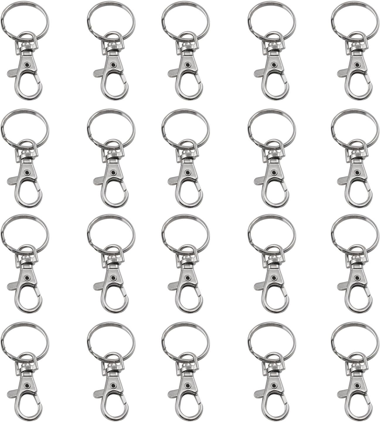 TRIXESTRIXES 60 x Small Lobster Detachable Swivel Clasps for Key Split Ring
