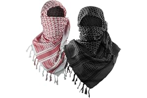 Luxns Military Shemagh Tactical Desert Scarf / 100% Cotton Keffiyeh Scarf Wrap for Men And Women