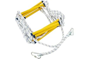 EATHEATY 16ft Fire Escape Ladder 2 Story, Rope Ladder Emergency Fire Escape Ladder Safety Rope Ladder with Hooks, Emergency Ladder for Second Floor Home Window