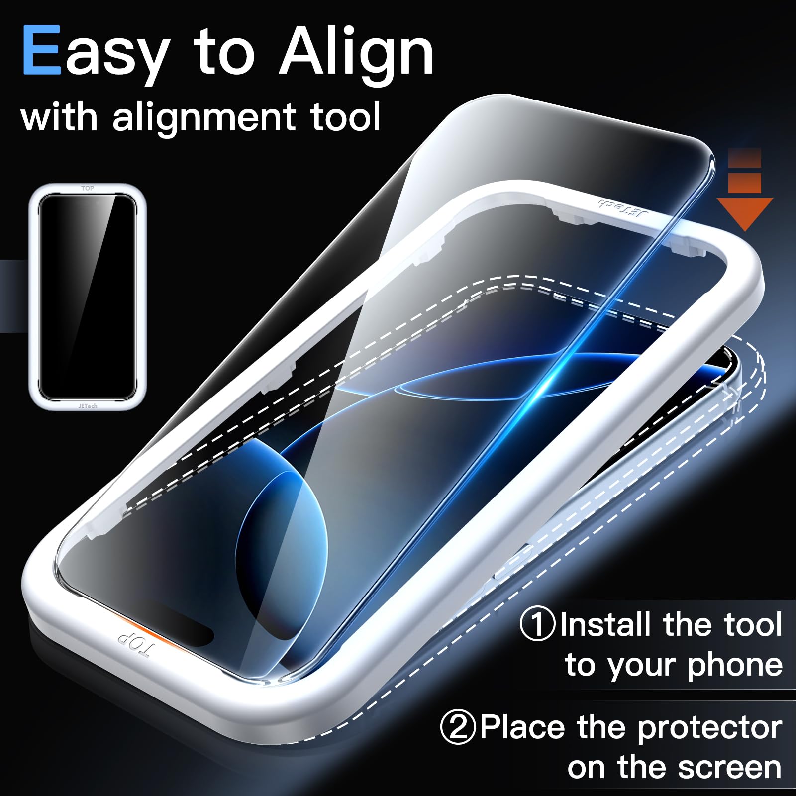 JETech Screen Protector for iPhone 17 / 17 Air / 17 Pro / 17 Pro Max, 2-PCS