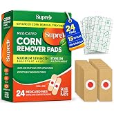 SupreH Corn Removers for Toes Feet Bandages: Corn Cushions and Small Callus Removal with 40% Salicylic Acid Long Adhesive - for Adult Seniors Nurses Hikers Athletes Men Women Pads 22 P