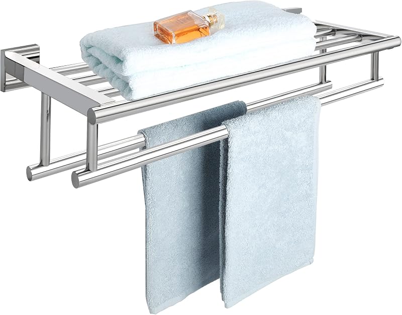 Sayayo 24-Inch Chrome Towel Rail Wall Mounted SUS304 Stainless Steel EGZ8000-C