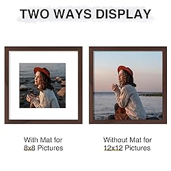 Vittanly 12x12 Picture Frame, Display Pictures 8x8