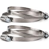 (Pack of 4) Stainless Steel Hose Clamps, Adjustable Clamps, Worm Gear, Adjustable Diameter 2.36-3.14" (60-80 mm) Hose Clamp