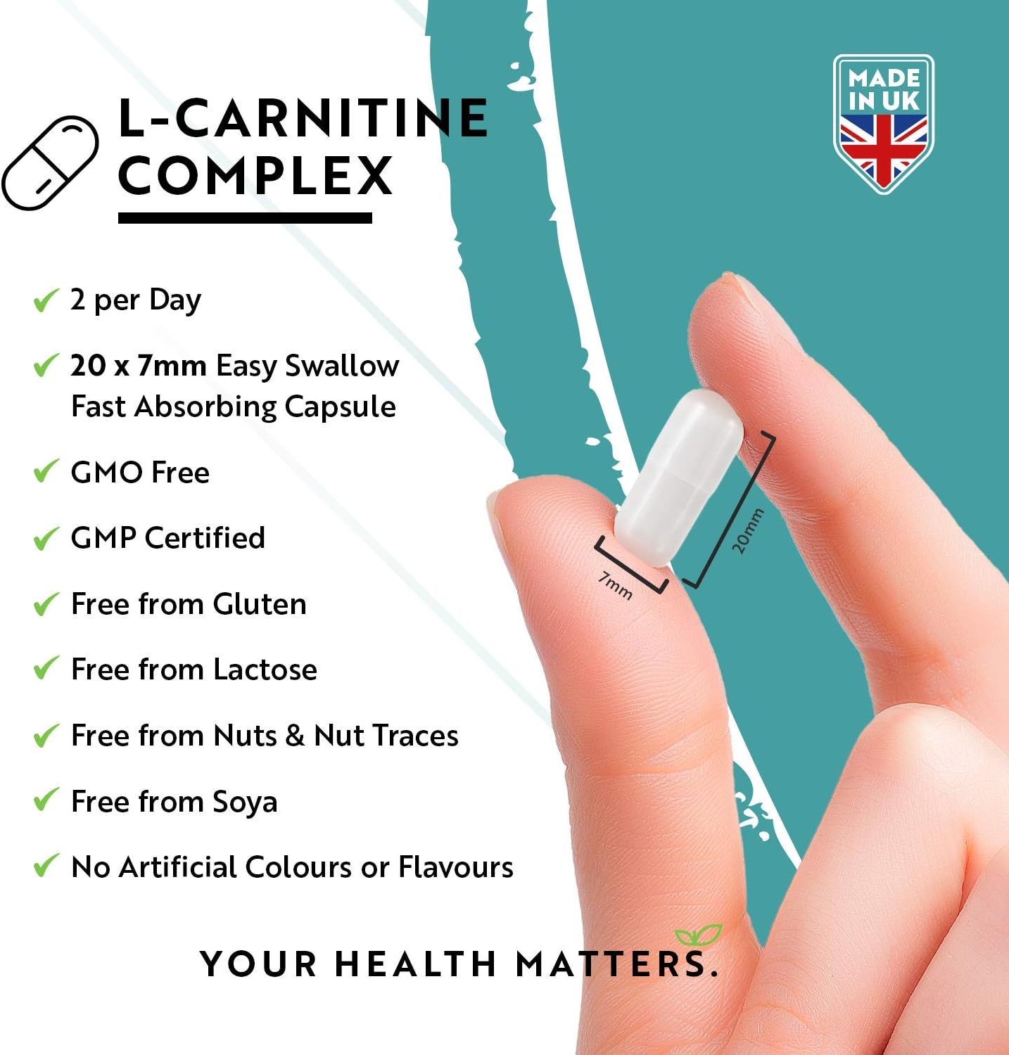 Nutravita L-Carnitine Complex, High Strength Capsules with Added Riboflavin, Biotin, Chromium, Vitamin D, B3 & B6 - Image 5