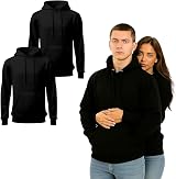 Gift Hub Black Hoodies Unisex XL 2 Pack Cotton Sweatshirt Workwear UK view 1