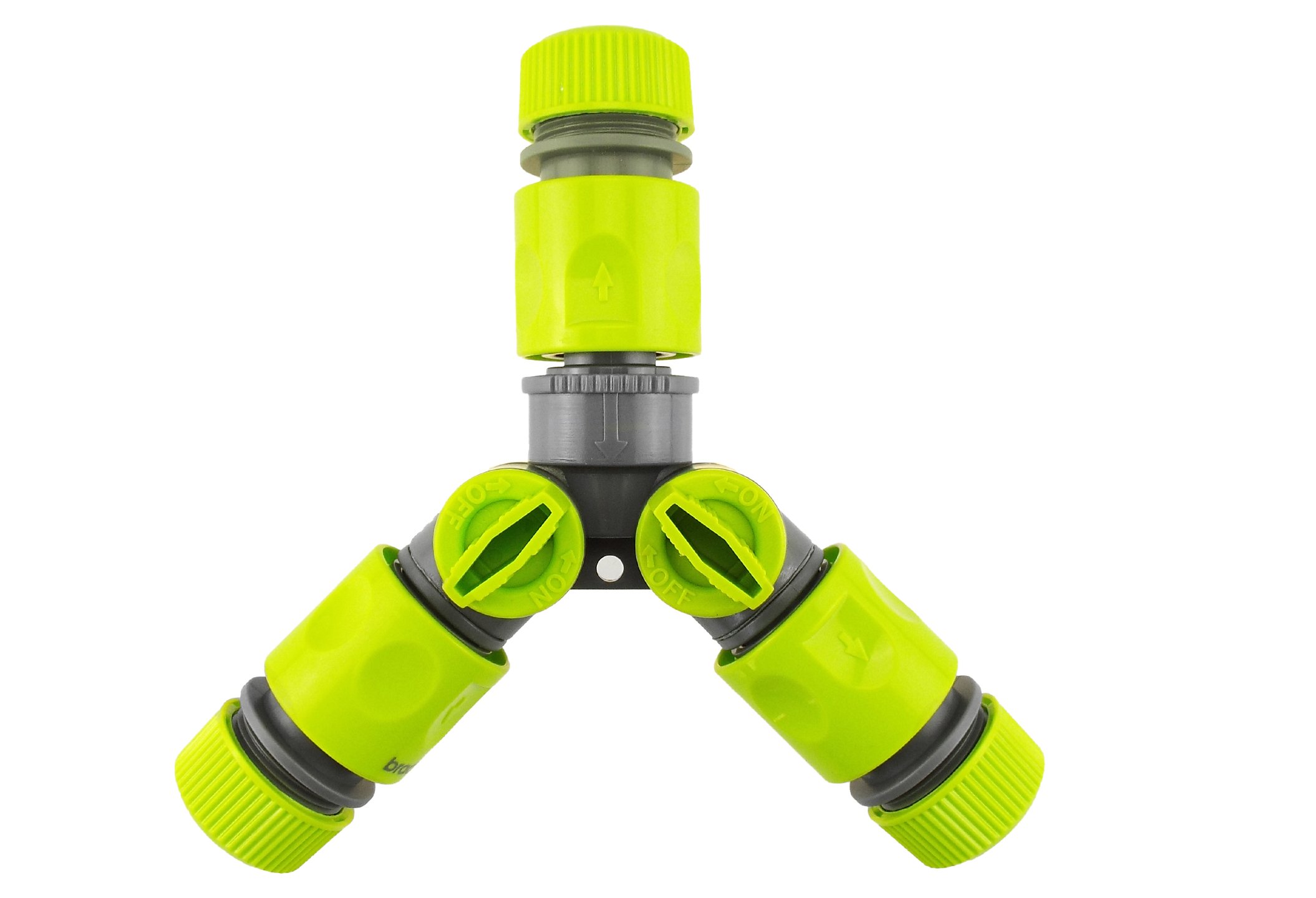 Garden Watering/Irrigation Fitting, Two Way hosepipe Splitter with Water Flow Control valves Universal Hose Fittings