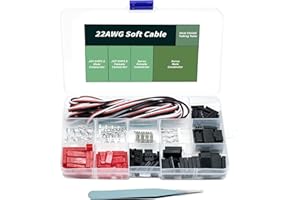 JST Connector kit, Servo Connector kit, PANPEO 40 Sets Servo Plug Male Female Connector Crimp Pin Cable Kit for RC Hitec Spektrum Model, Servo Connector, Model Receiver Battery ESC Connection