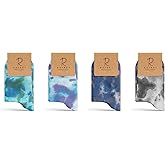 RAFRAY Tie-Dye Athletic Ankle Socks – Quarter Length Sports Socks for Women – Soft, Breathable, Colorful Design – 4-Pair Pack – Size 5–9.5