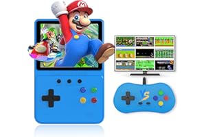 Heiko Retro Portable Handheld Game Console to Experience 500 Classic Games Anytime Anywhere, 3.5In Screen Video Game Console 1200mAh, Handheld Video Game Support for Connecting TV & Two Players(Blue)